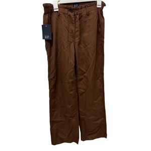 GAP New Women's size Small Brown Straight-Leg Chinos pants with stretch waist